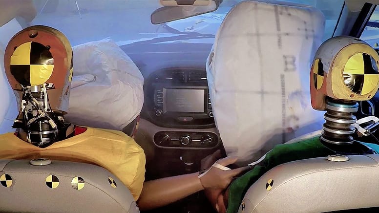 Automobile airbags are less effective in rollover accidents