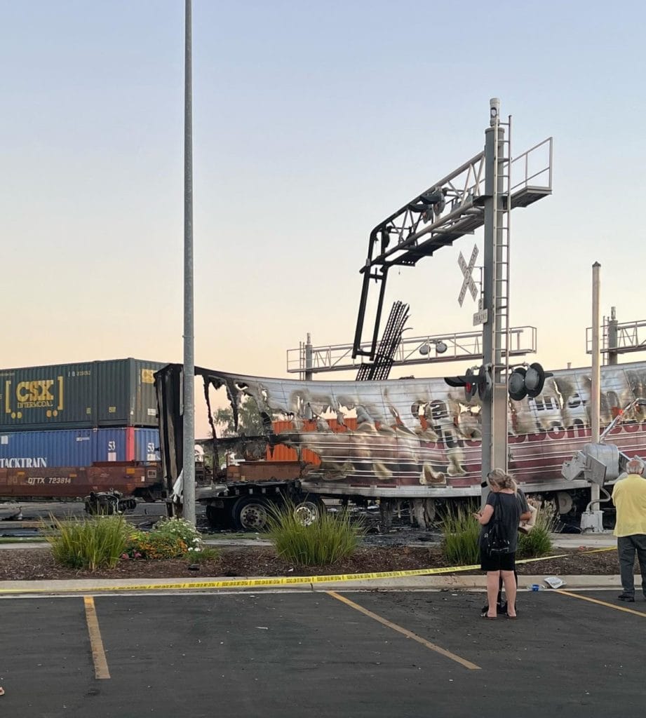 Train-semi accident wreaks havoc in California