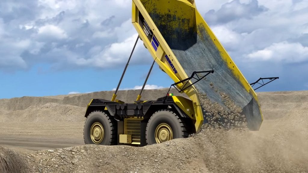 Driverless dump truck rolls down California street