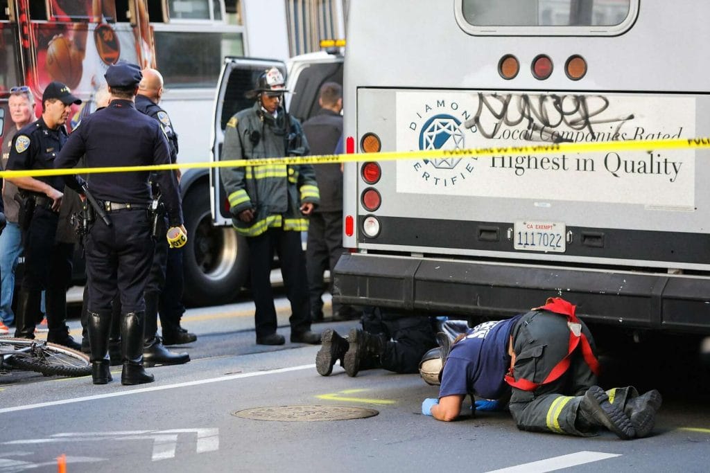 Bicyclist struck and killed by bus in California